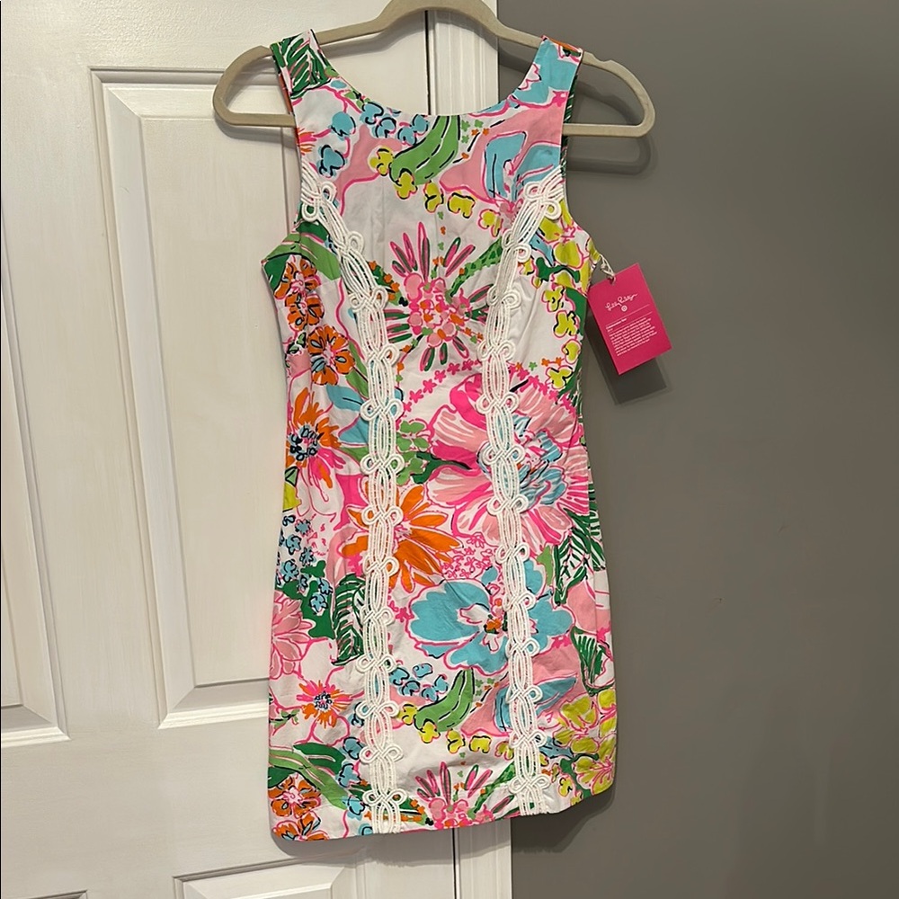 Floral Sleeveless Dress with Lace Detail